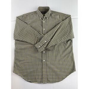 Ralph Lauren Blake Shirt Men's Medium Blue Yellow Button Down Cotton Oxford